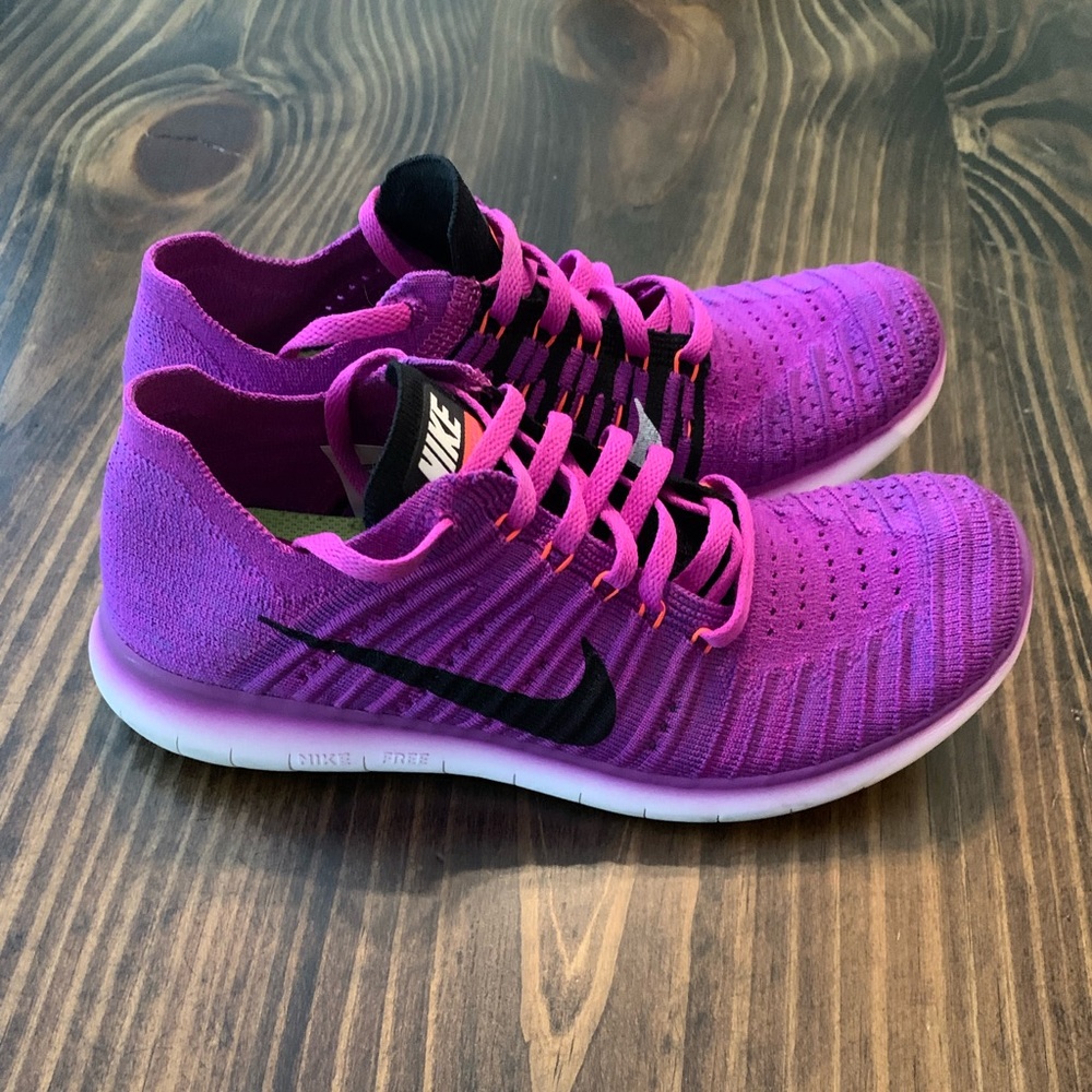Nike Free RN Flyknit Running Shoes Purple Size 7.5